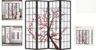Stylish 4 Panel Wood Shoji Screen Room Divider - Decorative Privacy Shield