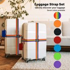 8 Pack Luggage Straps Suitcase Tags Set adjustable Belts S  Purple