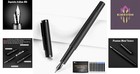 Elegant Fine Point Fountain Pen With Metal Body  Snaps Closure  And Ink Included