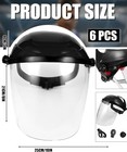 6 Pcs Full Coverage Impact Resistant Face Shield For Grinding Cutting Sanding