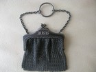Antique Art Nouveau Floral Bow Ch  telaine French Metal Mesh Coin Purse 1890s