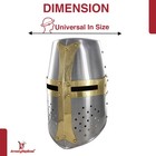 Medieval Great Helm Knights Helmet 18g Steel Brass Cross Larp Reenactment Armor