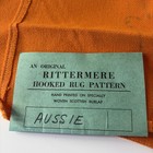 Vintage Rittermere Aussie Hooked Rug Pattern Nos Orange Scottish Burlap Koala