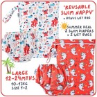 New Reusable Baby toddler Swim Nappy   Wet Bag_4pcs 2 Sets  Large 10-13kg 12-24m