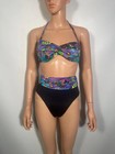 Vintage 80s 90s Neon High Waist Bikini Made In Usa Size S