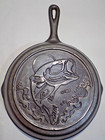 Nice 3 Notch Lodge 9 3 4  Largemouth Bass Castiron Skillet-restored-flat-no Spin