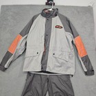 Harley-davidson Reflective Rain Suit Size Mens Large Jacket   Pants Gray Orange