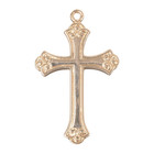  925 Gold Plated Sterling Silver Cross Medal Pendant Necklace  18  Chain W  Box