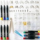 Complete Eyeglass Repair Kit - 220pcs Nose Pads  6 Screwdrivers  100 Screws   Tw