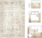 8x10 Washable Area Rug Vintage Distressed Floral Carpet Non Slip Soft Low Pile