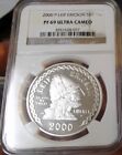 2000 P Leif Ericson Pf69 Ultra Cameo Ngc 90  Silver Commemorative Dollar
