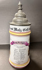 Antique 1897 German Schultheiss Ceramic Pewter Lidded Beer Stein 1 Liter