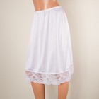      Vintage Vassarette White Large Half Slip Skirt Silky Nylon 4  Wide Lace Trim