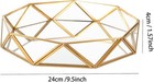 Golden Glass Perfume Tray Vanity Mirror Dresser Jewelry Accessory Storage Tray