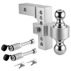 Adjustable Trailer Hitch Dual Ball Mount For Truck Suv 2  Receiver 6  Drop