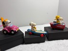 Vintage Snoopy Toy Vehicles Lot Of 3 Peanuts Aviva Boat Skateboard Car