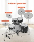 Vevor Low Volume Cymbal Pack 4 Pieces 14 16 18 20 Inches Alloy Cymbals For Drum