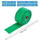 Fiberglass Exhaust Wrap Tape 2 x16  Green Header Heat Wrap With 4 Stainless Ties