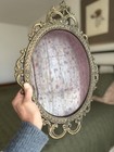 Pair Of Antique Brass Wall 10x12 Convex bubble  Curved Glass Picture Frames