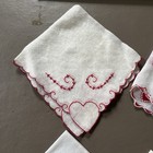 Lot Of 8 Vintage Handkerchiefs Valentines Day Hearts