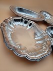 Lot Of 4 Vintage Antique Silver Plated Trays Bowls Basket Scrap 3 3 Pounds