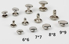 100 Sets Silver Stainless Steel Leather Rivets Double Cap Rivet Tubular Metal St