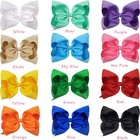 12 Pack 8 Inch Oversize Grosgrain Ribbon Hair Bows With Alligator Clips Large
