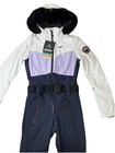 Gsou Women s One-piece Snowsuit Snowboard Jumpsuit Size Xs  Navy white lila