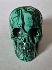 Gemstone 2 0  Malachite Hand Carved Crystal Skull  Realistic  Crystal Healing
