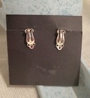 Sterling Silver 925 Onyx Oval Stud Clip-on Earrings Black Stone