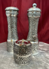 Antique French Silver 900 Salt Shake Pepper And Spice Grinder Set Marlux 540 Gr