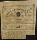 Confederate  500 Bond March 1863 With 7 Coupons