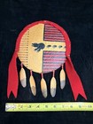 Rare Native American Artist Bk Thurman Round War Shield Painted Bear Paws Claws