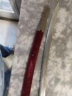 Vintage Made In India Etched Sword With Lion Head And Red Velvet Scabbard 47   