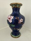 Vintage Miniature Chinese Cloisonn   Vase Lotus Floral Design 6    Tall