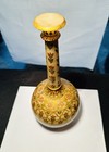  Antique Indian Alabaster  Hand Painted Vase  Late 19th early 20th Century Rare 