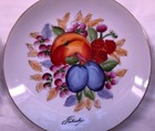 Set Of Two Vintage Handpainted signed Decorative Plates  Fruit Themed  Ca 1960