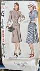 Vintage 1940   s Simplicity Pattern 1866- 2 Piece Dress Uncut Size 16 Uncut