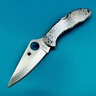 Spyderco Stainless Delica 4 C11p Saber Ground Frn Plain Edge Knife  Santa Fe Ptn