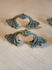 Set Of Four Antique Brass  Draw Pulls French Provincial Rococo Art Nouveau