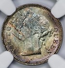 1900-h Hong Kong 5 Cents Ngc Ms 65 Rainbow Toning