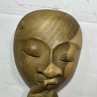 Bali Tribal Hand Carved Wood Face Shhh Mask Art Wall Decor Indonesian Ethnic