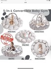 5 In 1 Thick Plush Play Gym  Baby Play Mat Grey