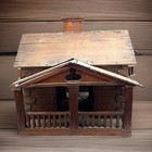 Antique 1900 s Morton E  Converse   Sons Wooden Dollhouse W birds N Windows Read
