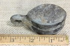 Old Double Pulley With Hanger Eye 1 1 8    Wheel Cast Iron Vintage Galvanized