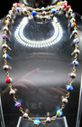 Mws Italy Sterling Silver Millefiori Glass Bead Necklace Bracelet Set