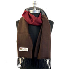 100 cashmere Scarf Plaid Brown Berry   Gray Made In England Soft Warm Wool  w107