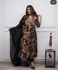 Designer Women Anarkali Kurti Set Dress Indian Party Wear Kurta Pant Dupatta Set