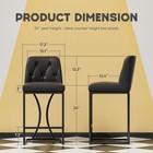Set Of 2 4 Leather Bar Stools Counter Height Kitchen Stool With Back Support 24 