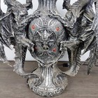 Dwk Dragon Pedestal Table Lamp Globe Statue 20  Gothic Fantasy Broken Wing